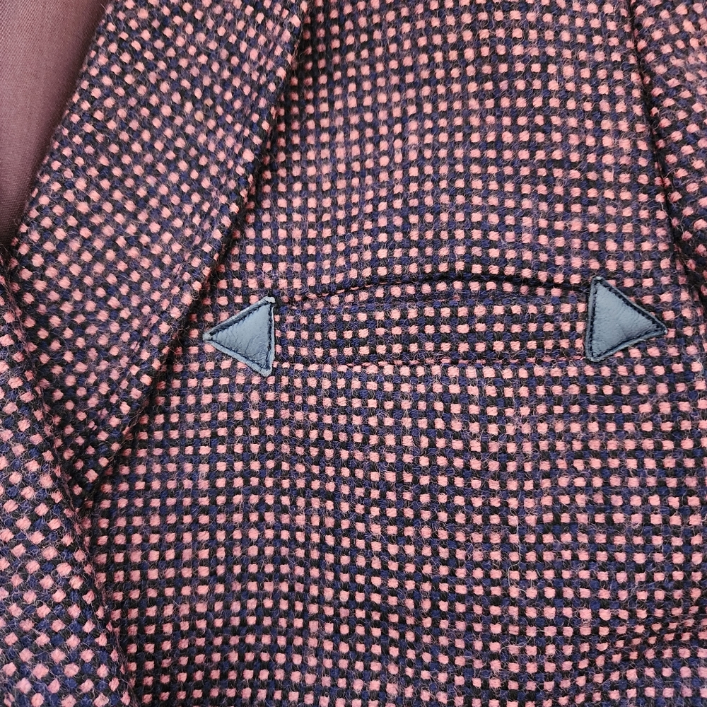 Lillliane Burty Paris Two Piece Wool Pink & Blue Check Blazer & Skirt Set - Picture 6 of 15